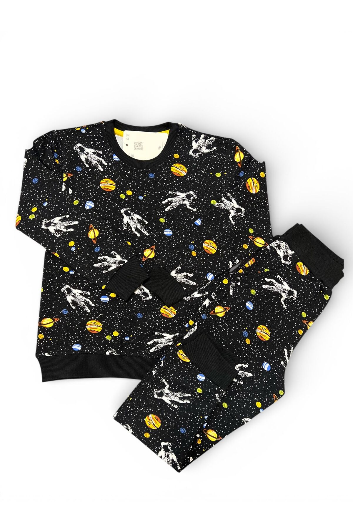 İsobel Kids SİYAH %100 PAMUK SÜPREM KUMAŞ İKİ İPLİKLİ ÇİFT CEPLİ ERKEK ÇOCUK PİJAMA TAKIMI fotoğrafı 3 (önizleme)