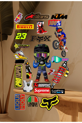 Limitless Design motocross sticker racing sticker seti kask sticker motor sti...