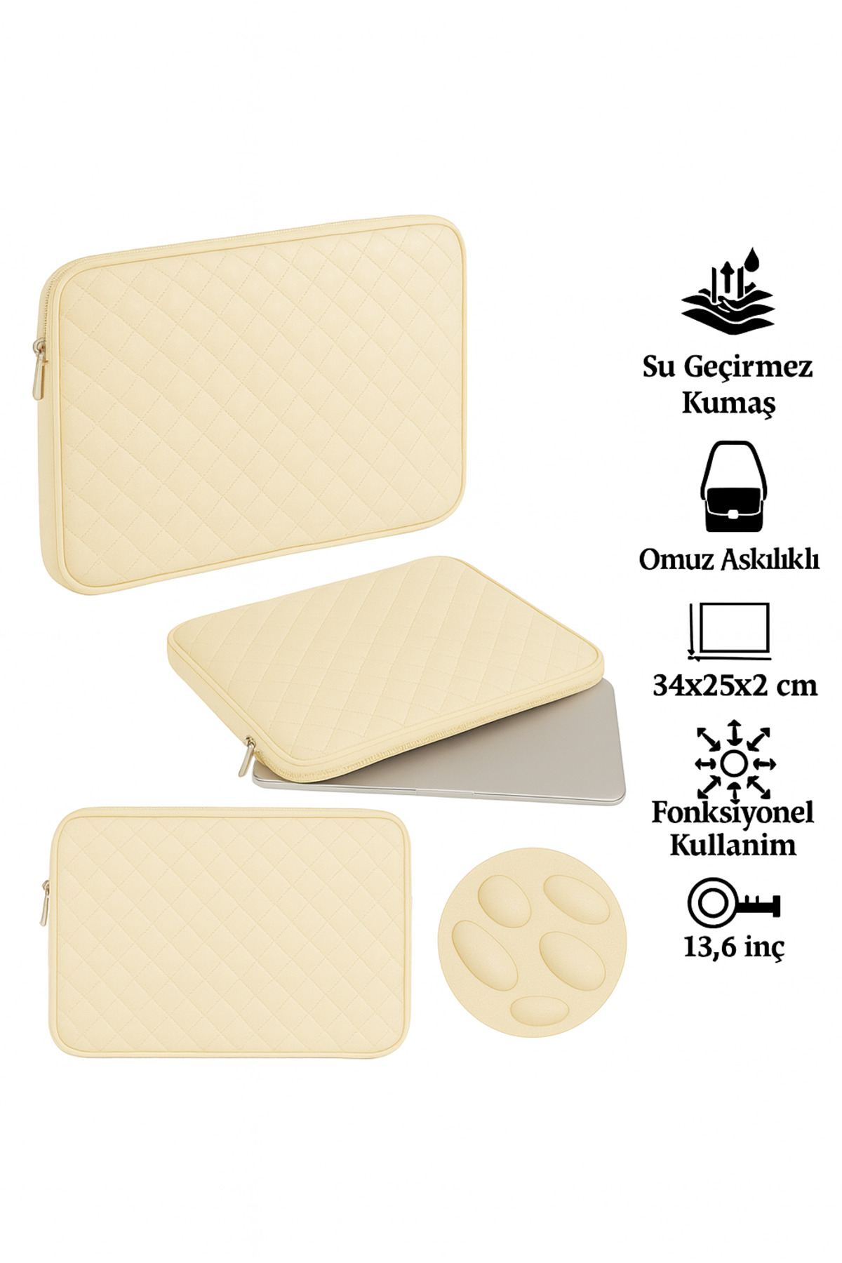 Moda West  Macbook Air Pro 13.3" Ve 14" Inç Laptop Notebook Tabletlere Uyumlu Evrak Dosya Bilgisayar Çantası - Görsel 3