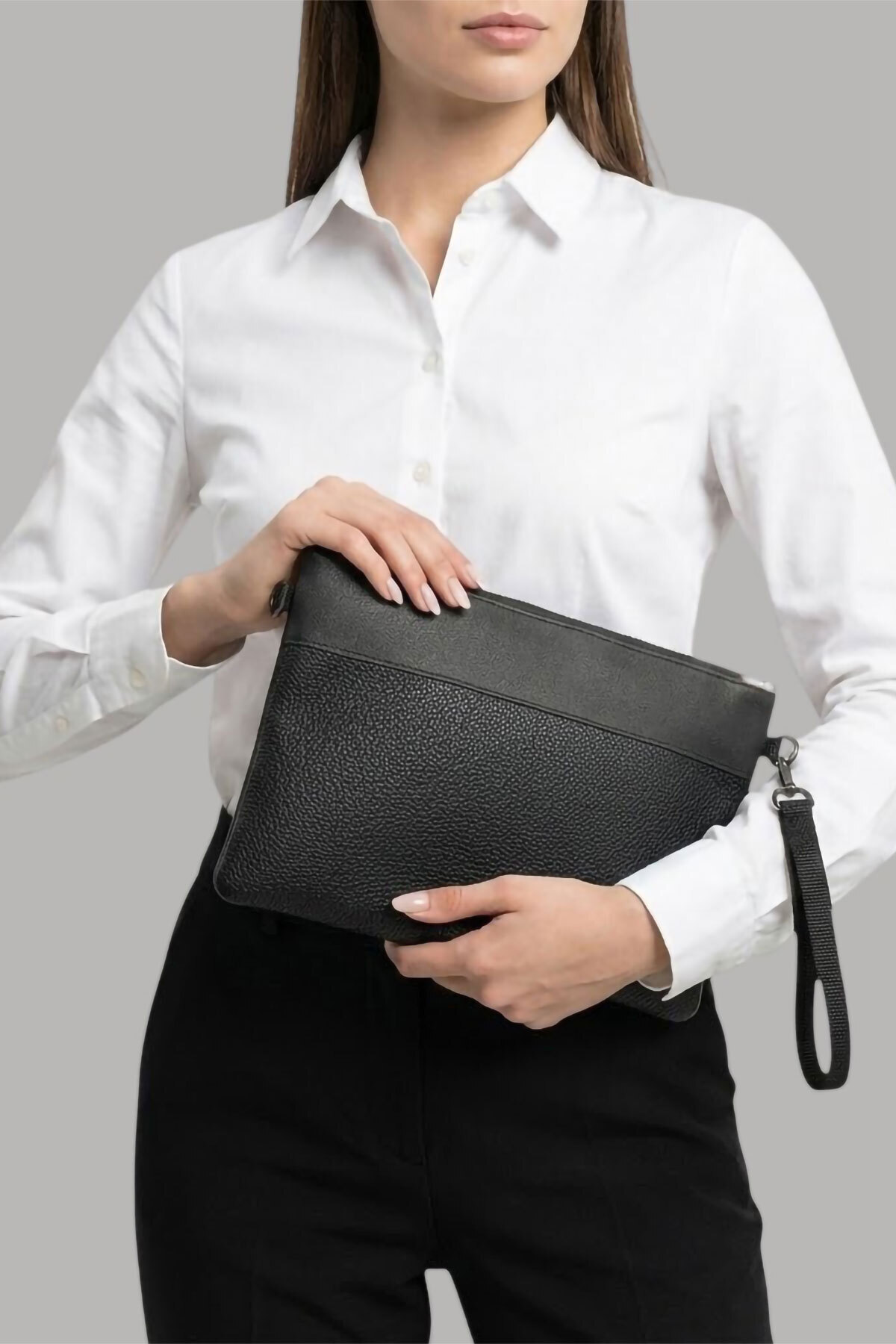 Lederax Suni Deri Clutch Çanta Portföy Çanta LD629 görsel 2