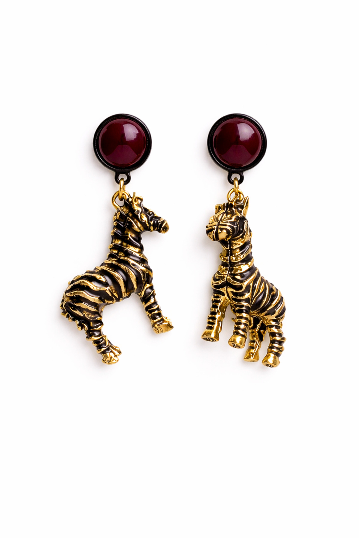 Noir Équus Zebra Küpe
