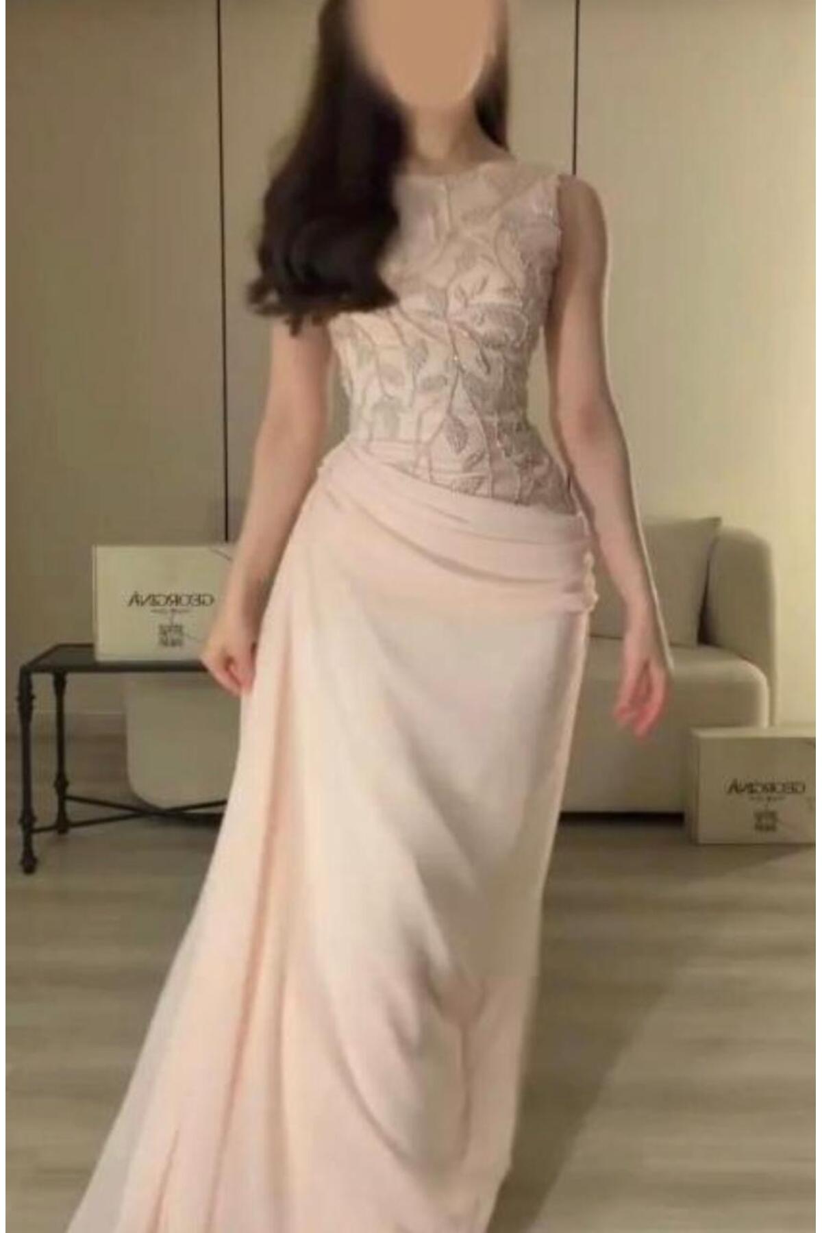 ELHAM FASHION فستان سهره طويل بتطريز يدوي فاخر