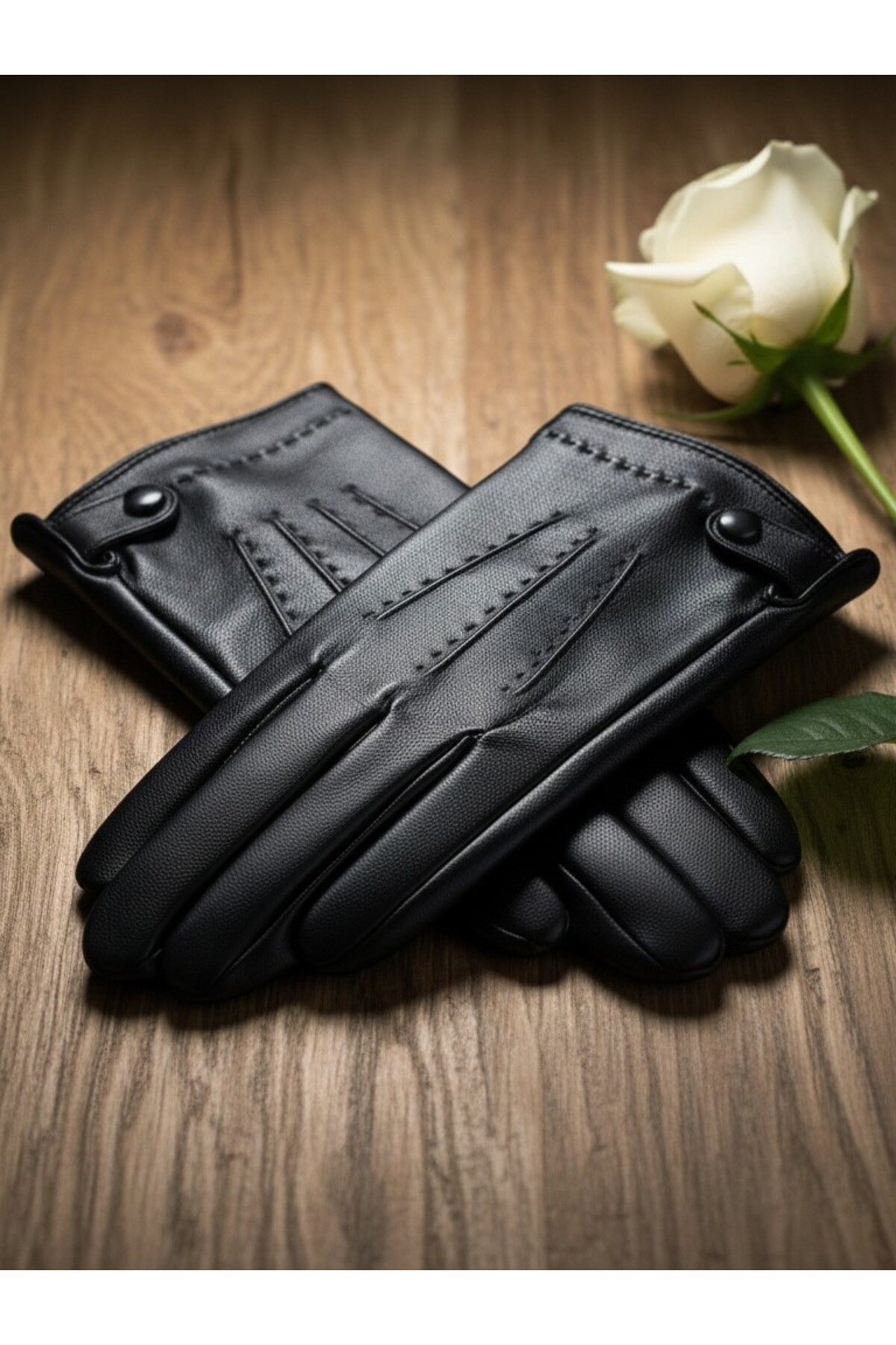 Özyıldırım Çarşı Pazar  Kadın Suni Deri Eldiven+İçi kürklü+Soğuğa Dirençli+Şık tasarım - Görsel 2