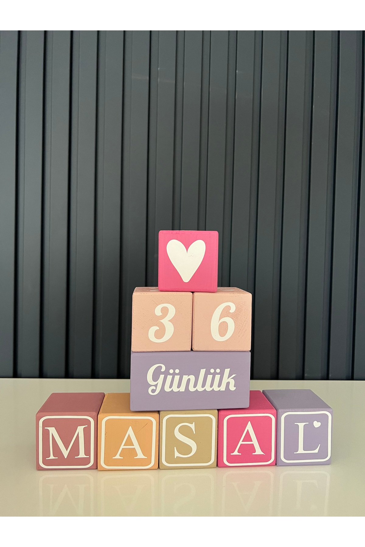 5 harfli renkli bebek odası dekorasyon çekim küp