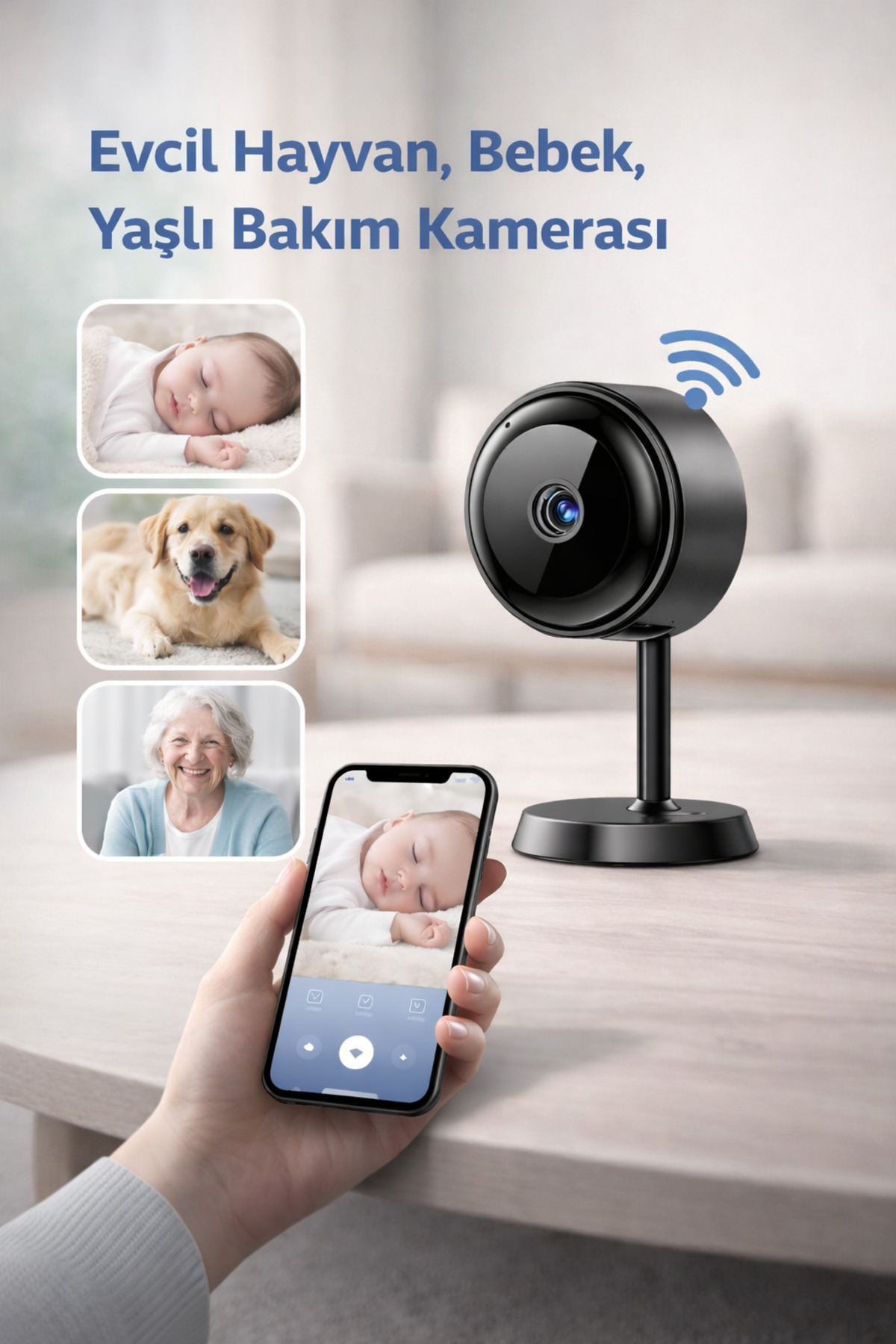 Venas Wİ-Fİ Mini Güvenlik Kamerası Bebek Evcil Hayvan Yaşlı Bakım İçin Gece Görüşlü fotoğrafı 5 (önizleme)