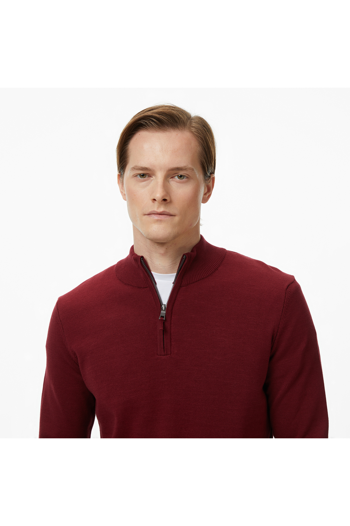 Nautica  Erkek Bordo Classic Fit Kazak - Görsel 4