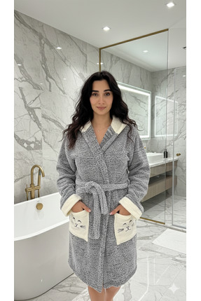 nf natural fabrica Kedi bornoz sabahlık