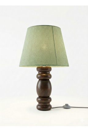 Tapo Design Aura Ahşap Ceviz Abajur | Yatak Odası Masif Başucu Lambası | Salo...