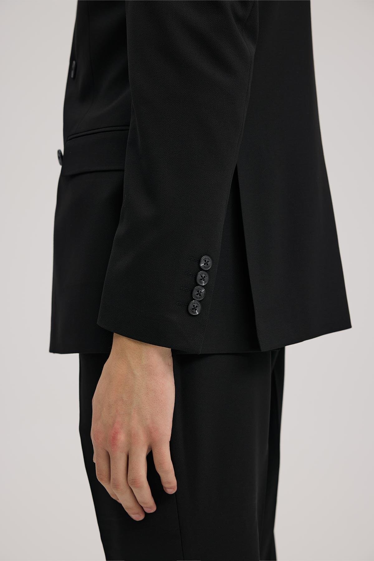 Siyah Slim Fit Sivri Yaka Takım Elbise — مشکی JK00SF02M021 — تصویر 5 از 5