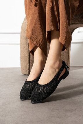 modasitilin Kadın Dantel Detaylı Arkası Açık Rahat Örgü Nakışlı Hasır günlük ...