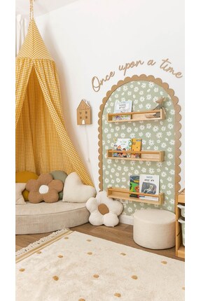 DECOMALL (PP-6) Masalsı Papatya Kemer Duvar Sticker | Çocuk Bebek Odası Yarım...