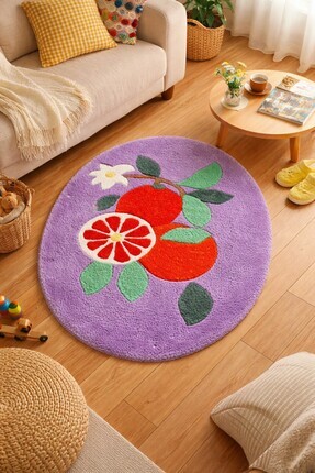 Ekim Tufting El Yapımı Tufting Tasarım Halı Portakal