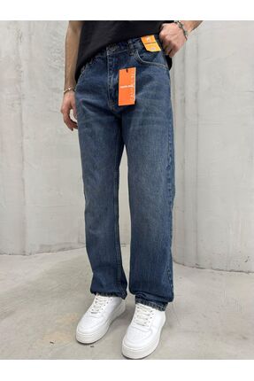 MARTIN MIX'S Erkek Yüksek Bel Straight Fit Jean Pantolon – Koyu Mavi