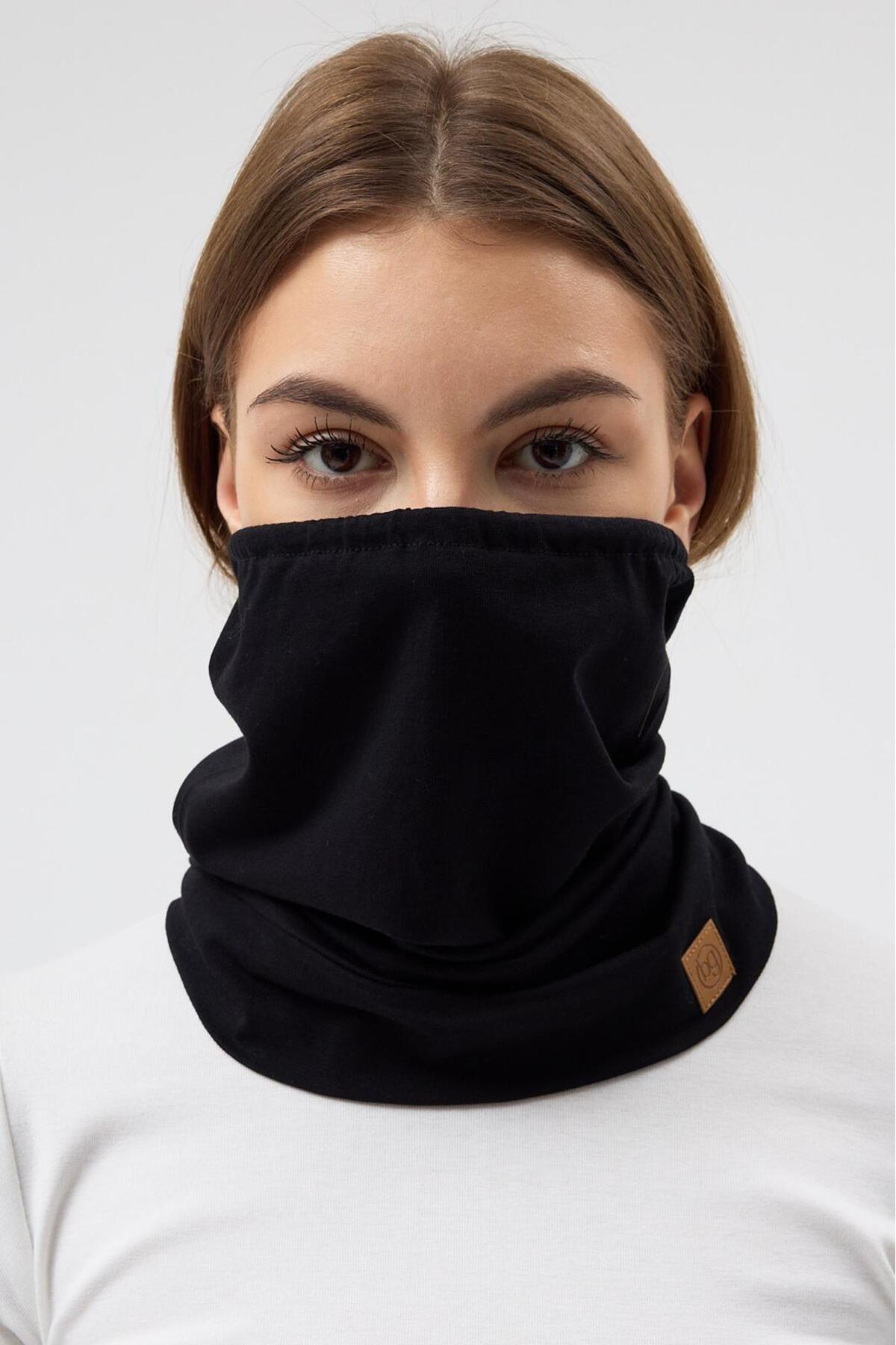 Butikgiz %100 Pamuklu 4 mevsim Çok Fonksiyonlu Unisex Yumuşak Penye Boyunluk görsel 2