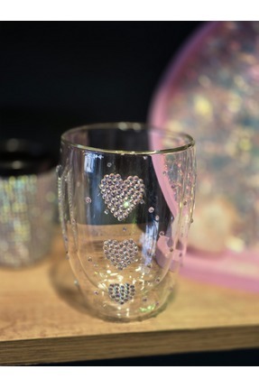 Moonart Design Cam bardak taşlı