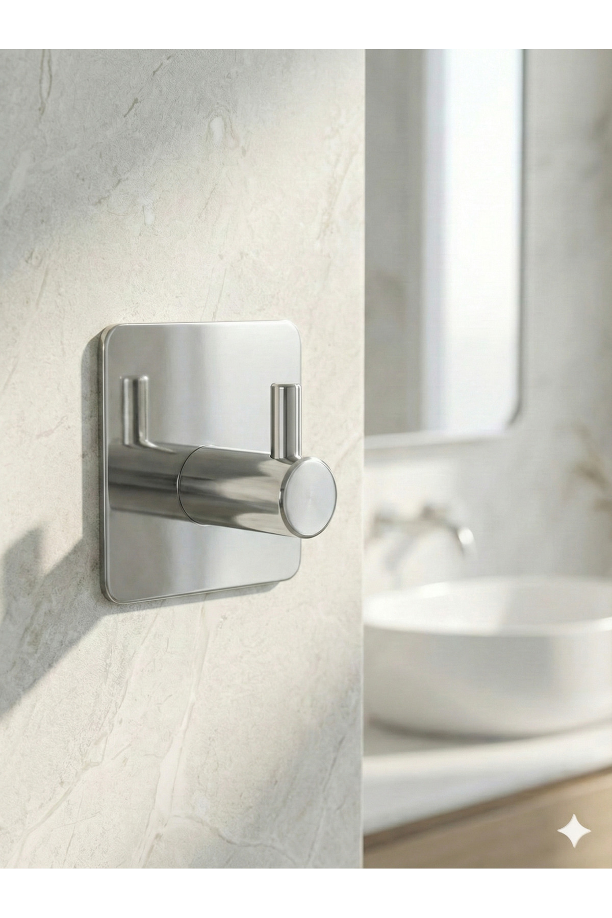 Glossy Metallic Surface, Bathroom & Kitchen Towel Hanger, Strong Adhesive Mounting, 304 Grade Stainless