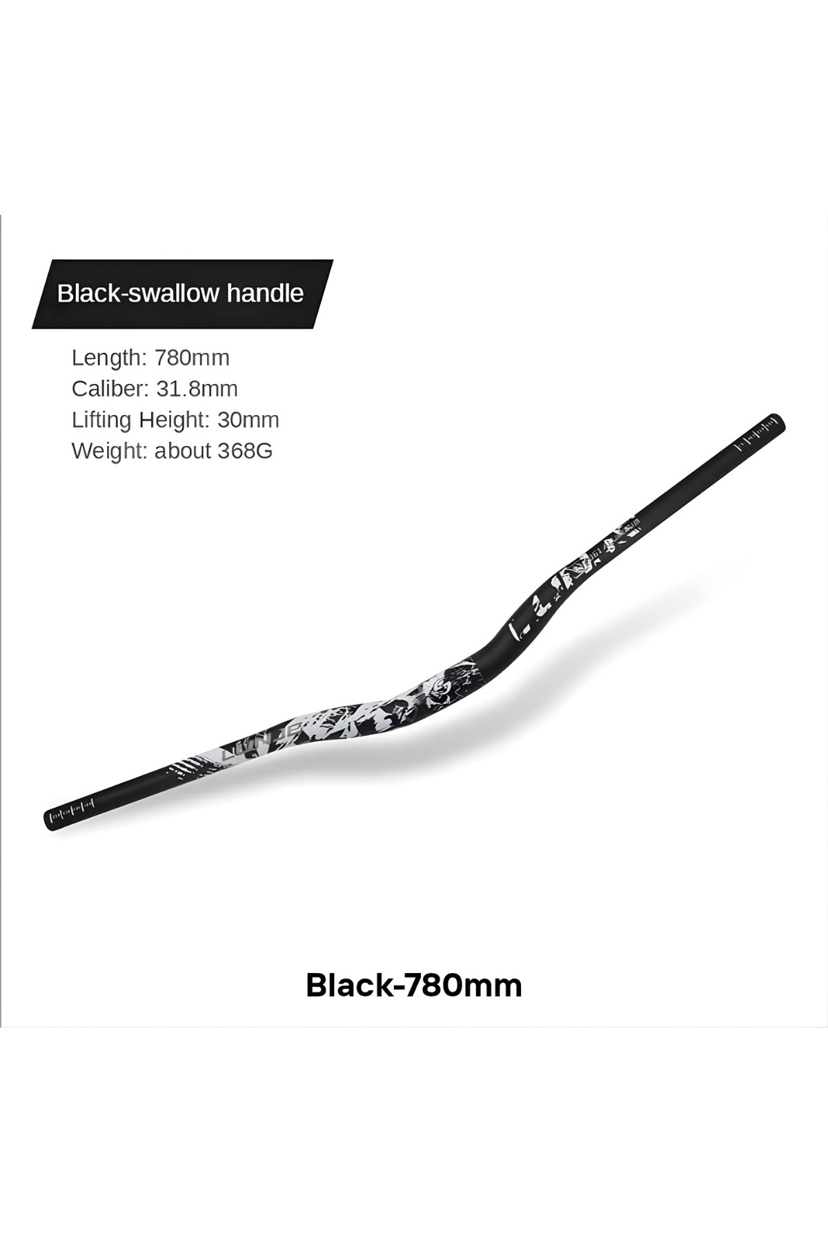 LUNJE Çift Renk Gidon 780mm Siyah-Beyaz