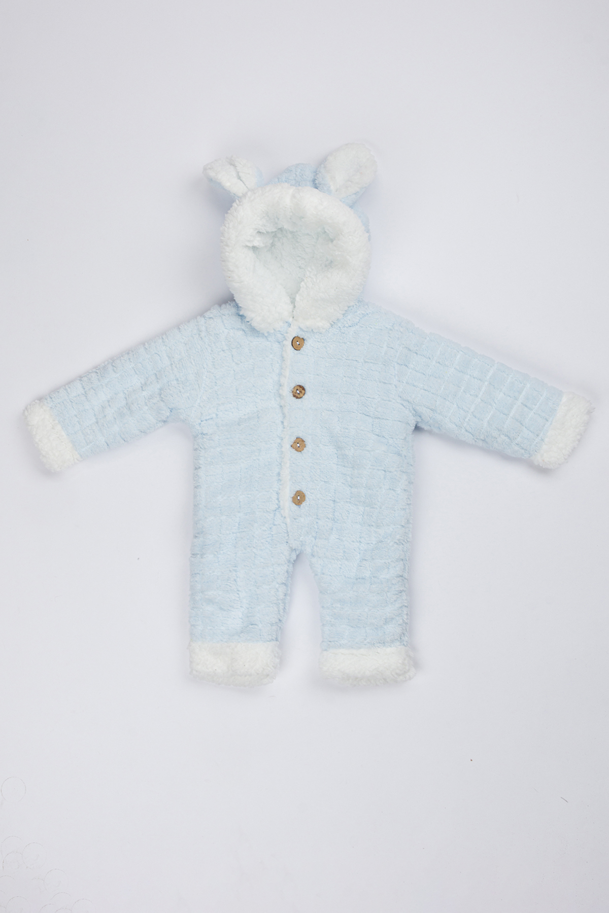 Lui Baby Polarlı Kapüşonlu Welsoft Tavşan Kulaklı Bebek Tulum fotoğrafı 3 (önizleme)