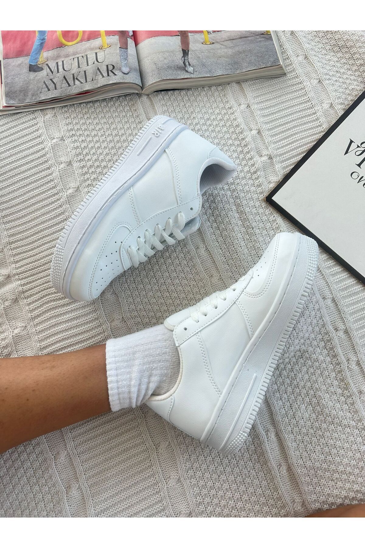 BENİMOLSUN  Unısex Beyaz Sneaker - Görsel 3