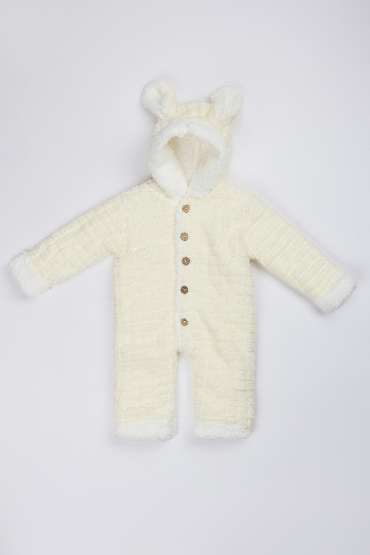 Lui Baby Polarlı Kapüşonlu Welsoft Tavşan Kulaklı Bebek Tulum fotoğrafı 3 (önizleme)