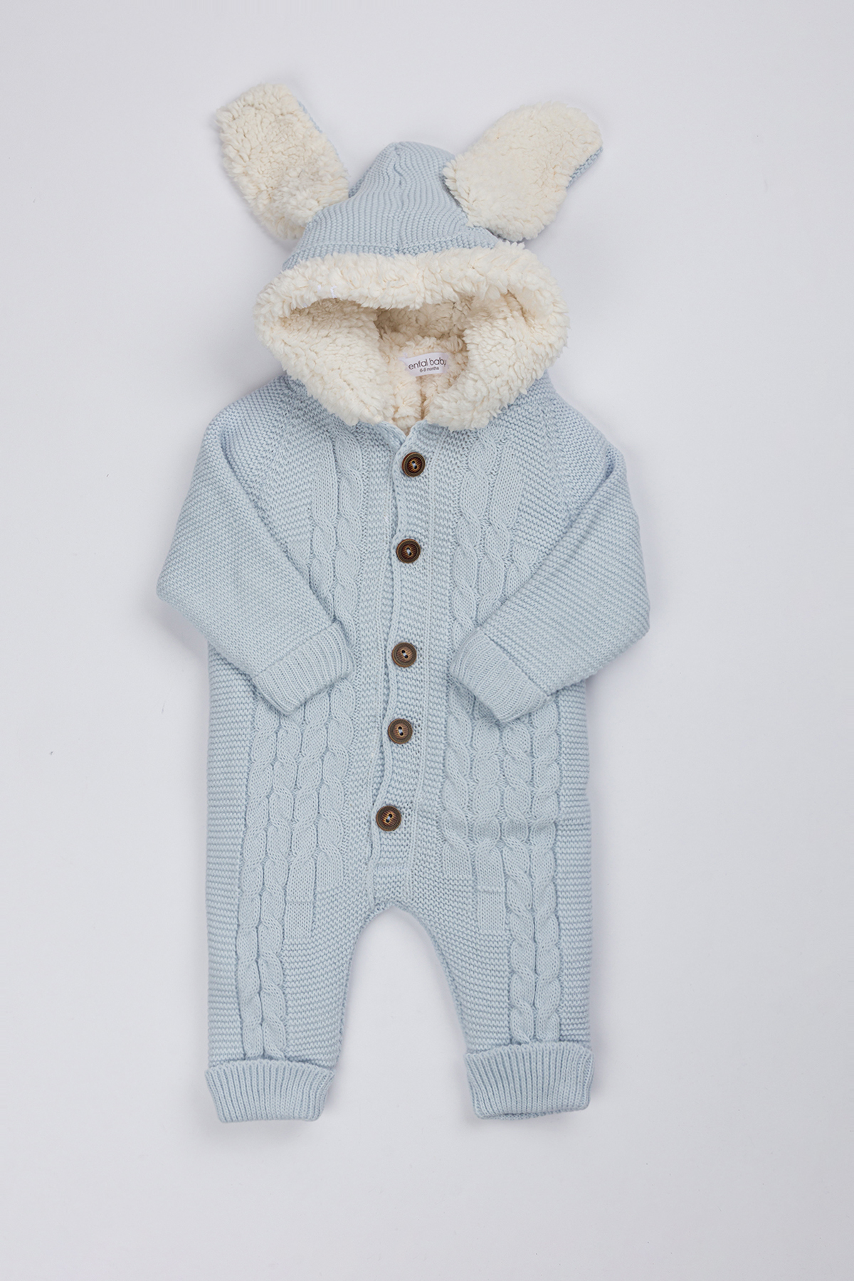 Lui Baby Polarlı Welsoft Kapüşonlu Örgü Desenli Bebek Tulum Kulaklı fotoğrafı 3 (önizleme)