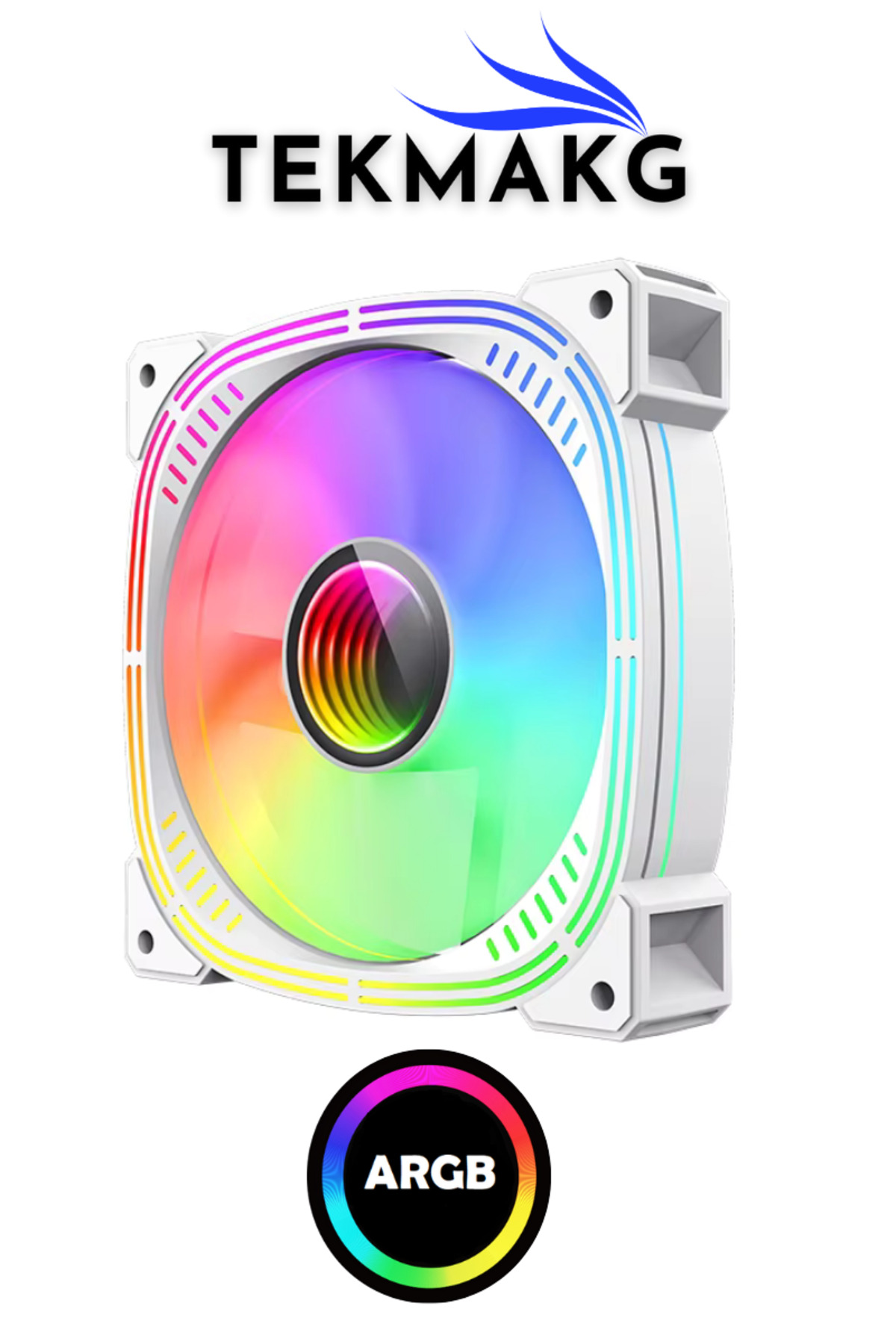 TEK2657 ARGB 120mm Kasa Fanı | 3. Nesil Sessiz Hidrolik Gaming Oyuncu Fanı | Beyaz