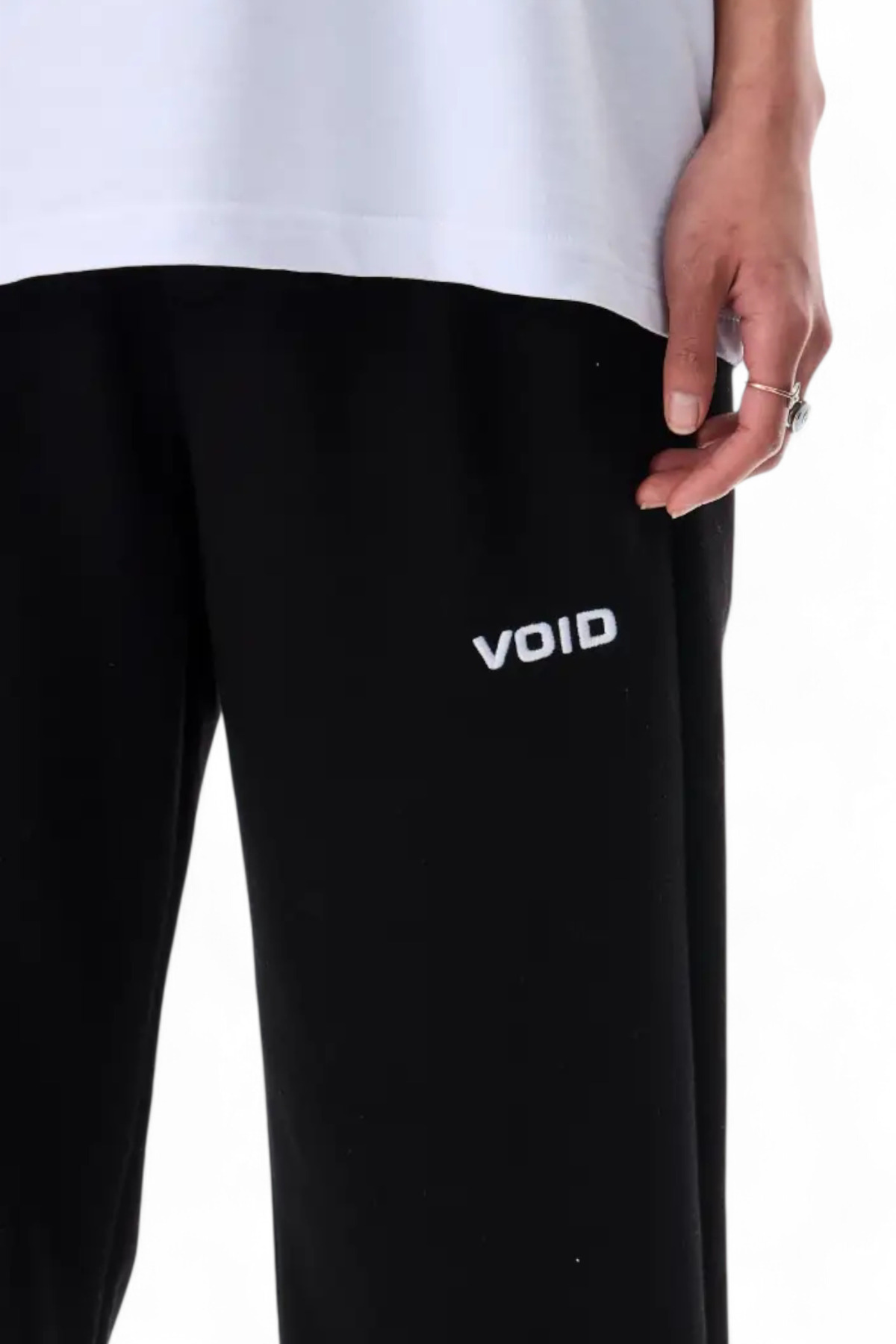 ehven  Unisex Eşofman Altı Kışlık Orginal Siyah Voıd Oversize - Görsel 4