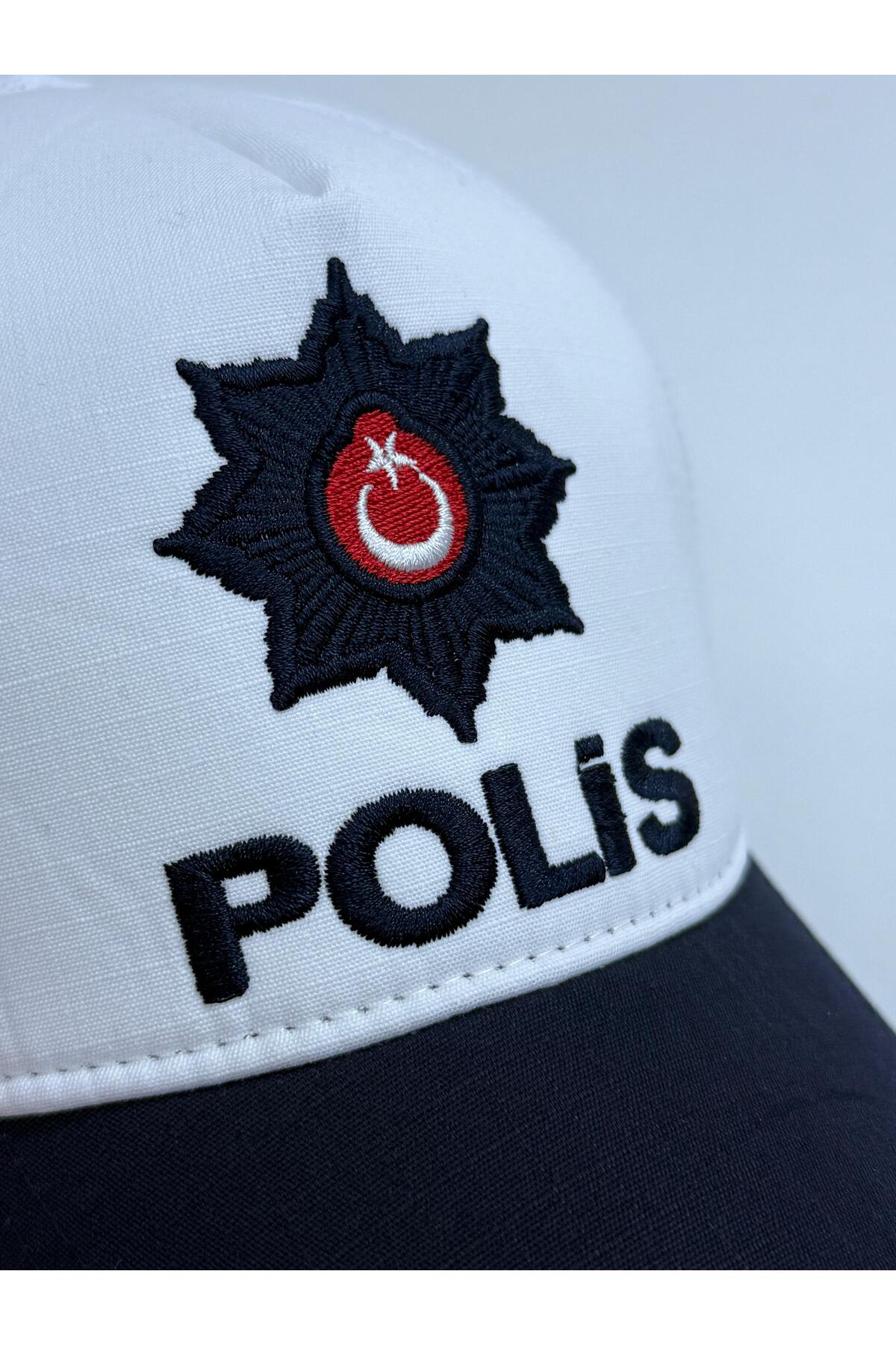 ÖZDEMİR ŞAPKA POLİS YAZLIK TRAFİK MAVİ ŞERİTLİ görsel 5