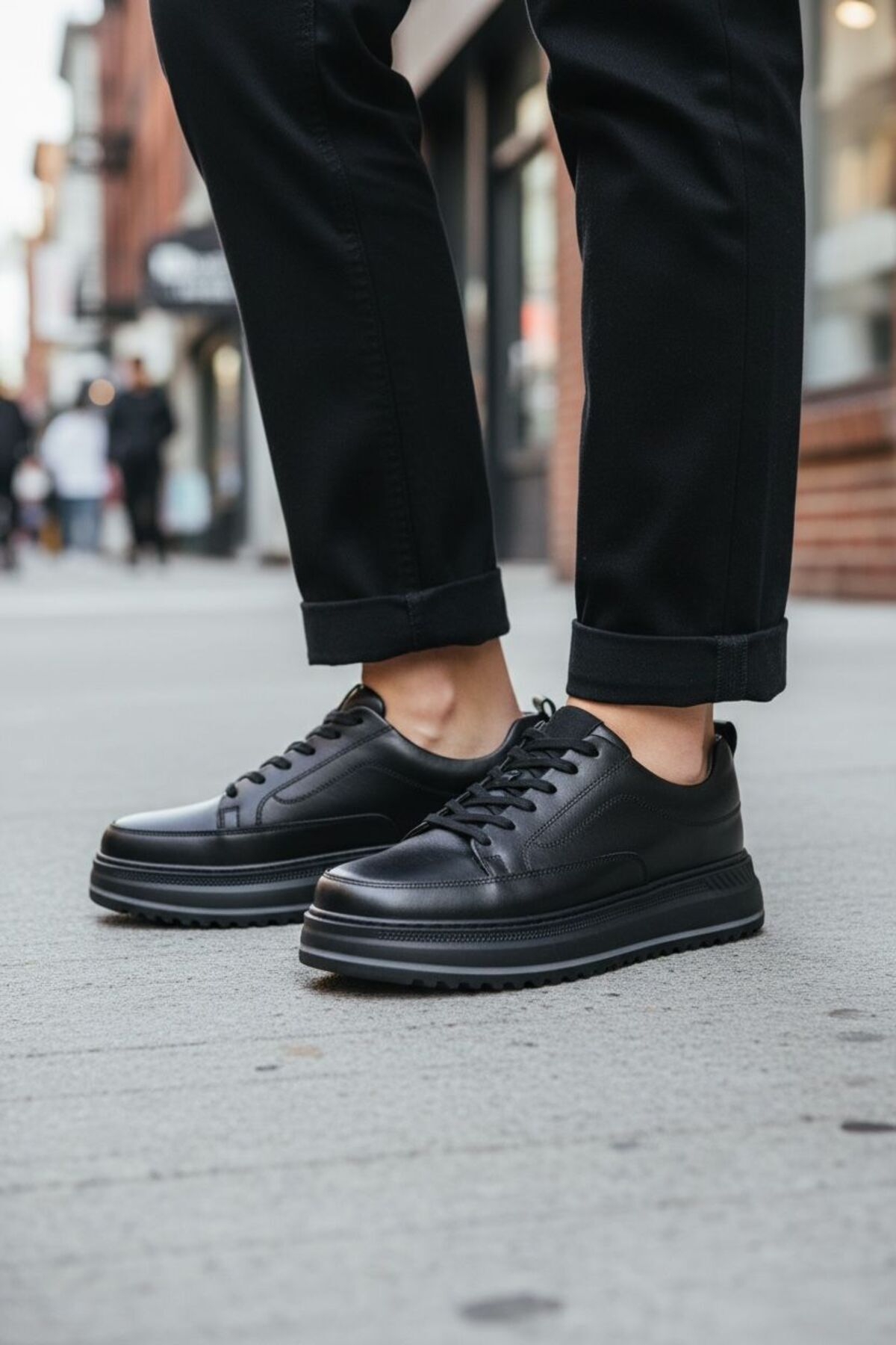 pololiza  %100 Hakiki Deri-Full Ortopedik Yüksek Taban Günlük-Nefes Alan Anatomik Yürüyüş Ayakkabısı-Rahat - Görsel 6