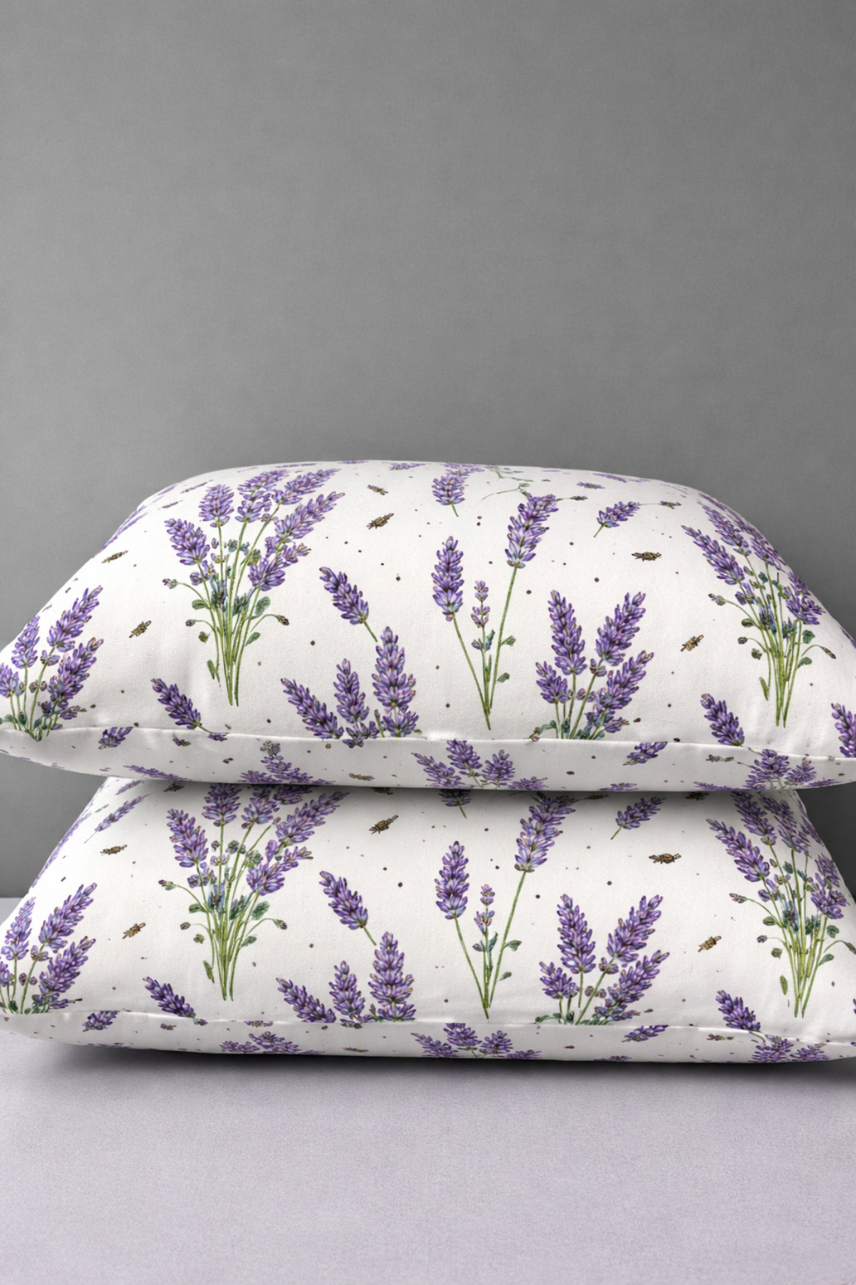 2-Piece Lavender Patterned Pillowcase 50x70 Cm