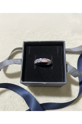 Hiis Store Kadın Pastel Renkli Mineli Benekli Yüzük - Retro Estetik Pop Art Ş...