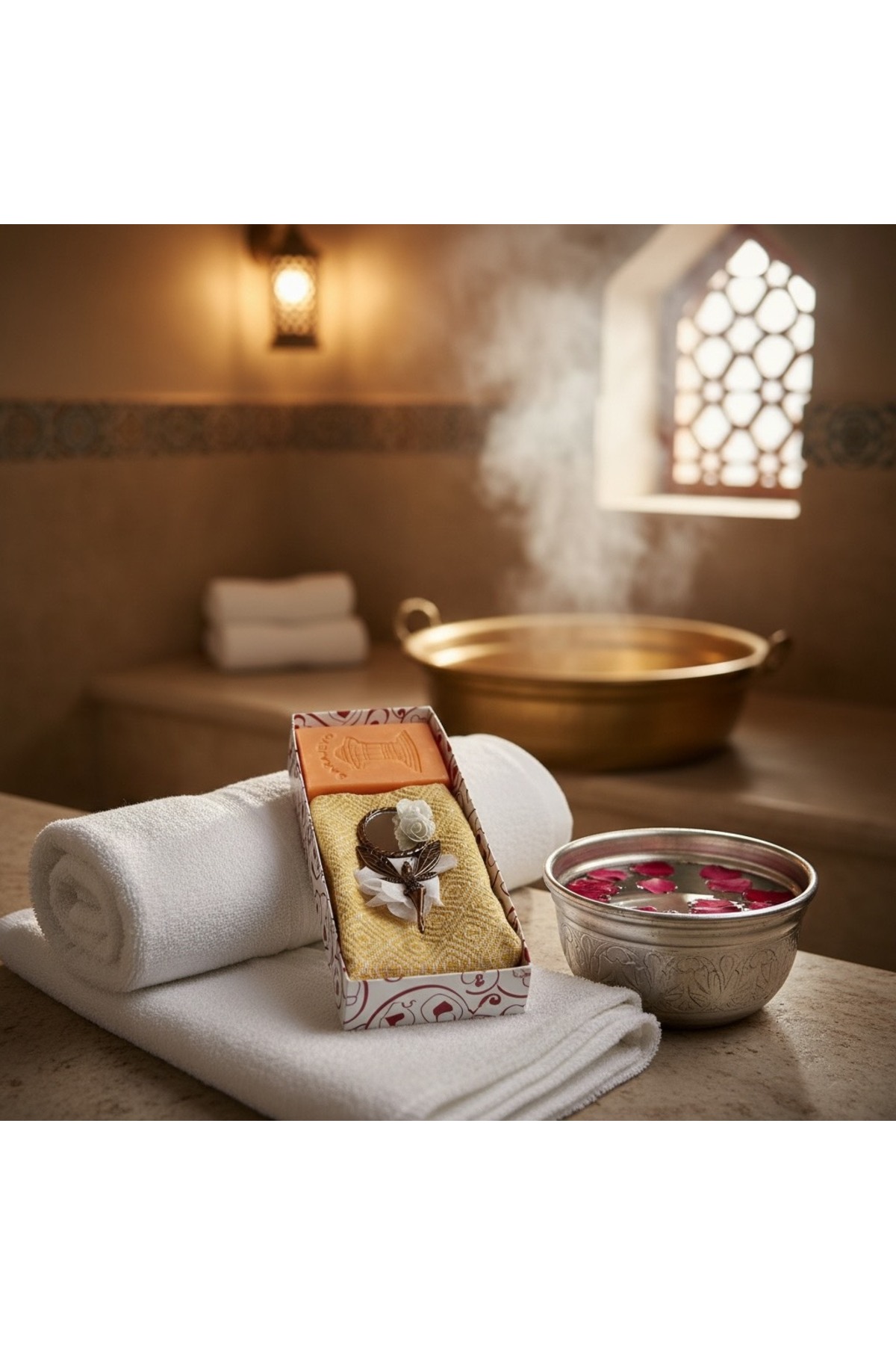 Hediye Hamamı El Yapımı Hamam Hediye Seti – Sabunlu , Havlu ve