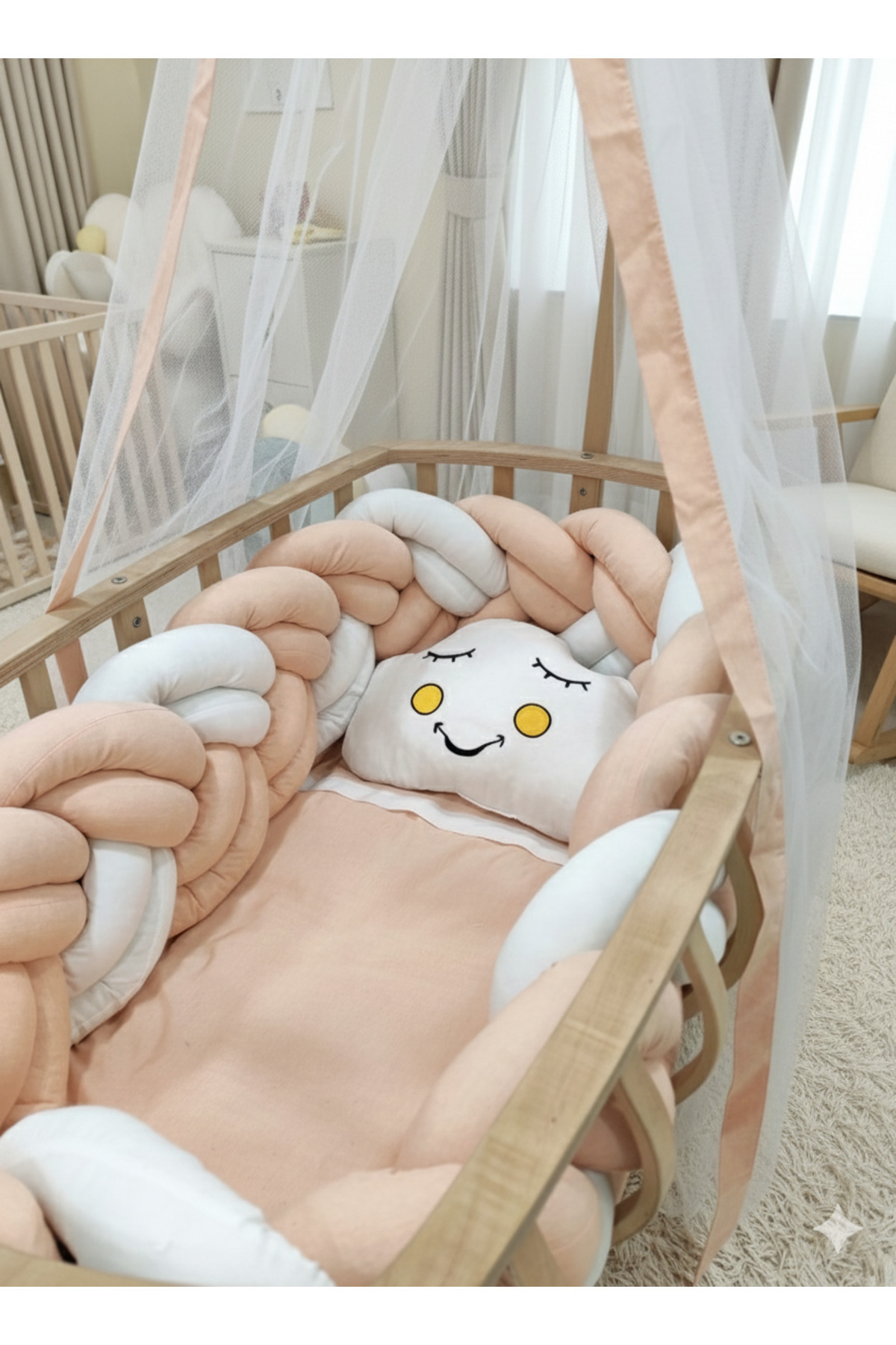 Baby Étoile Örgülü Sepet Beşik Uyku Seti - Örgü Uzunluğu 260cm - fotoğrafı 3 (önizleme)