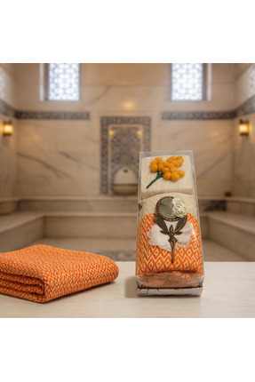 Hediye Hamamı El Yapımı Hamam Hediye Seti - Keçe Sabunlu , Havlu ve Magnet ayna
