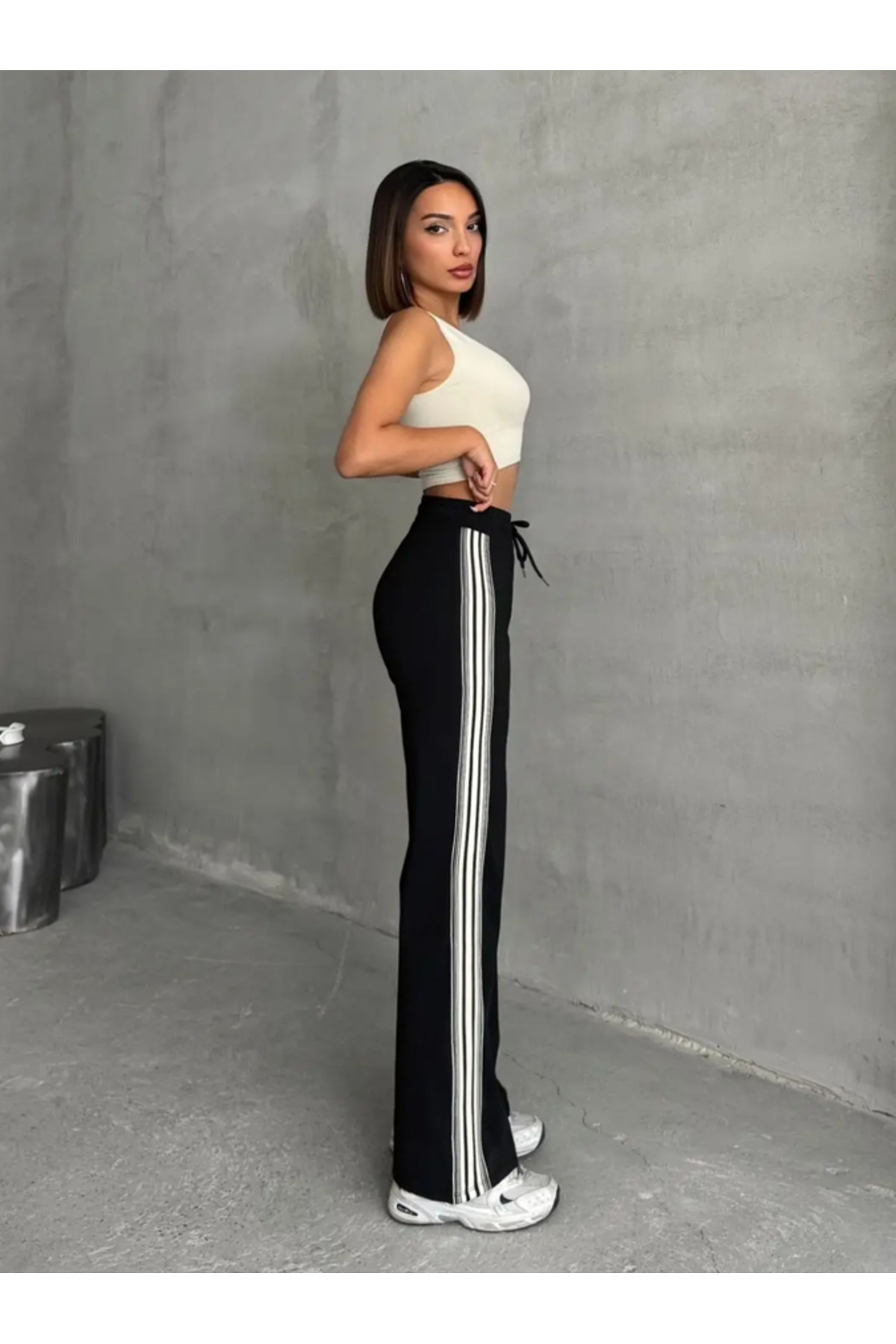 Miss Prova  Yan Şeritli Geniş Paça Eşofman Altı MISSEA25068 - Görsel 5