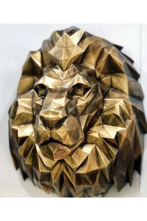 be art you Kübik Aslan Kafası Duvar Heykeli