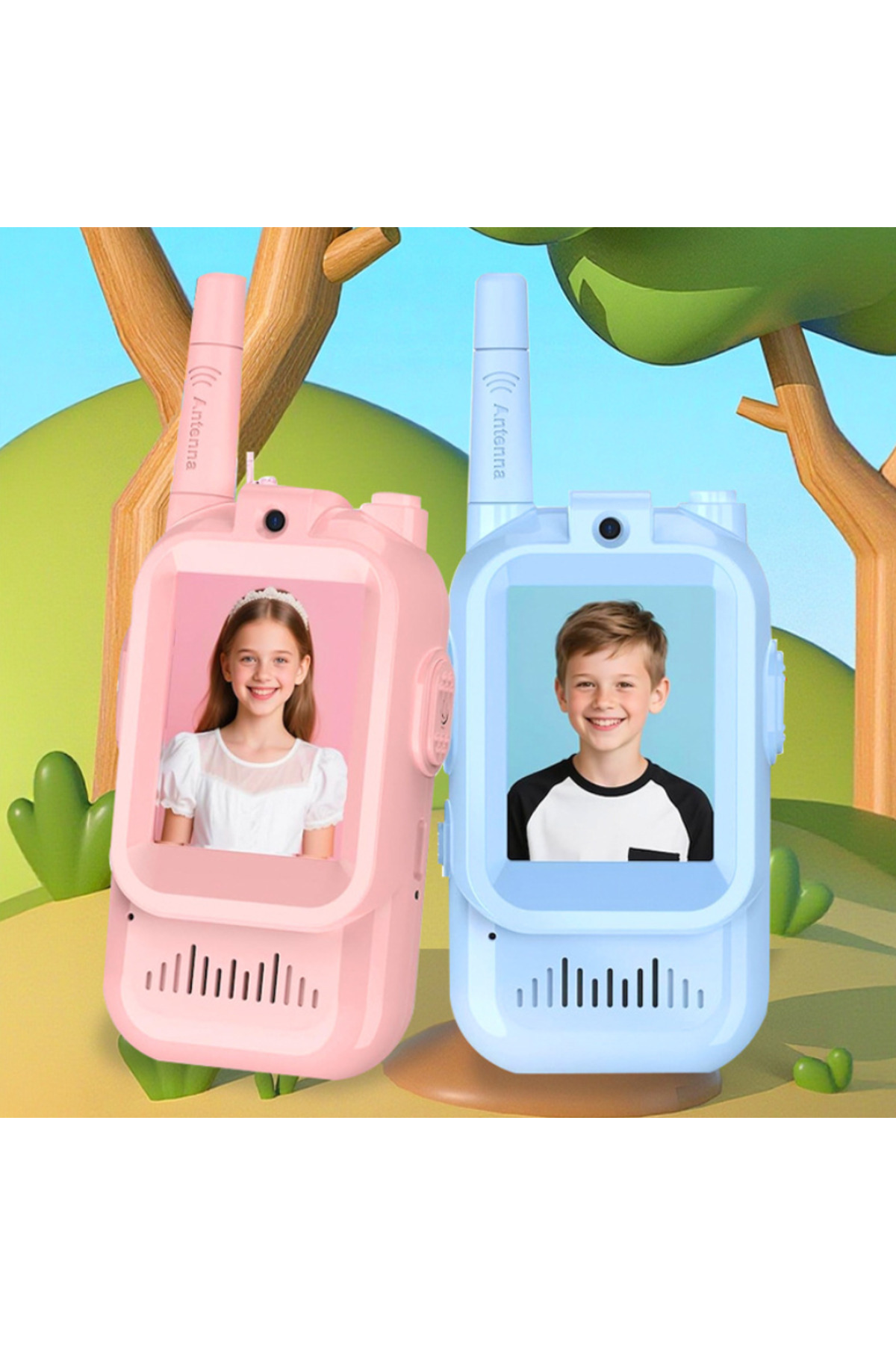 M90 Akıllı Çocuk Telsizi Smart Görüntülü Konuşma 4 Farklı Ses Efekti Walkie Talkie 2 Adet Telsiz fotoğrafı 6 (önizleme)