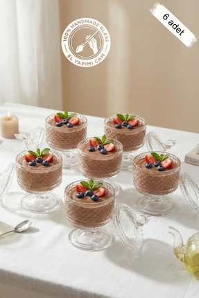 Glamis Selen Concept Şiler Model El Yapımı Cam Kurabiye ve Şekerlik 6'lı Set