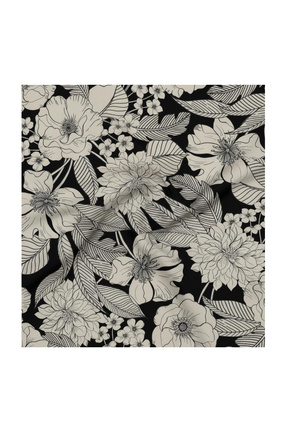 podyum baskı siyah beyaz çiçekli Desenli Dijital Baskılı Döşemelik Koltuk Kum...