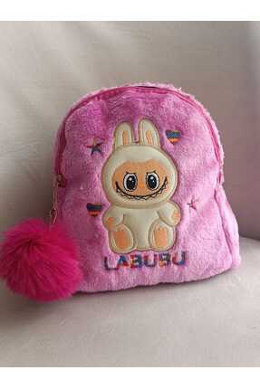 elaa aksesuar Labubu Desenli Peluş Sırt Askılı Çocuk Çantası