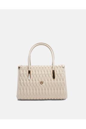 VERA BAGS Rosa Kayla Krem Kapitone Gövdeli El Çantası