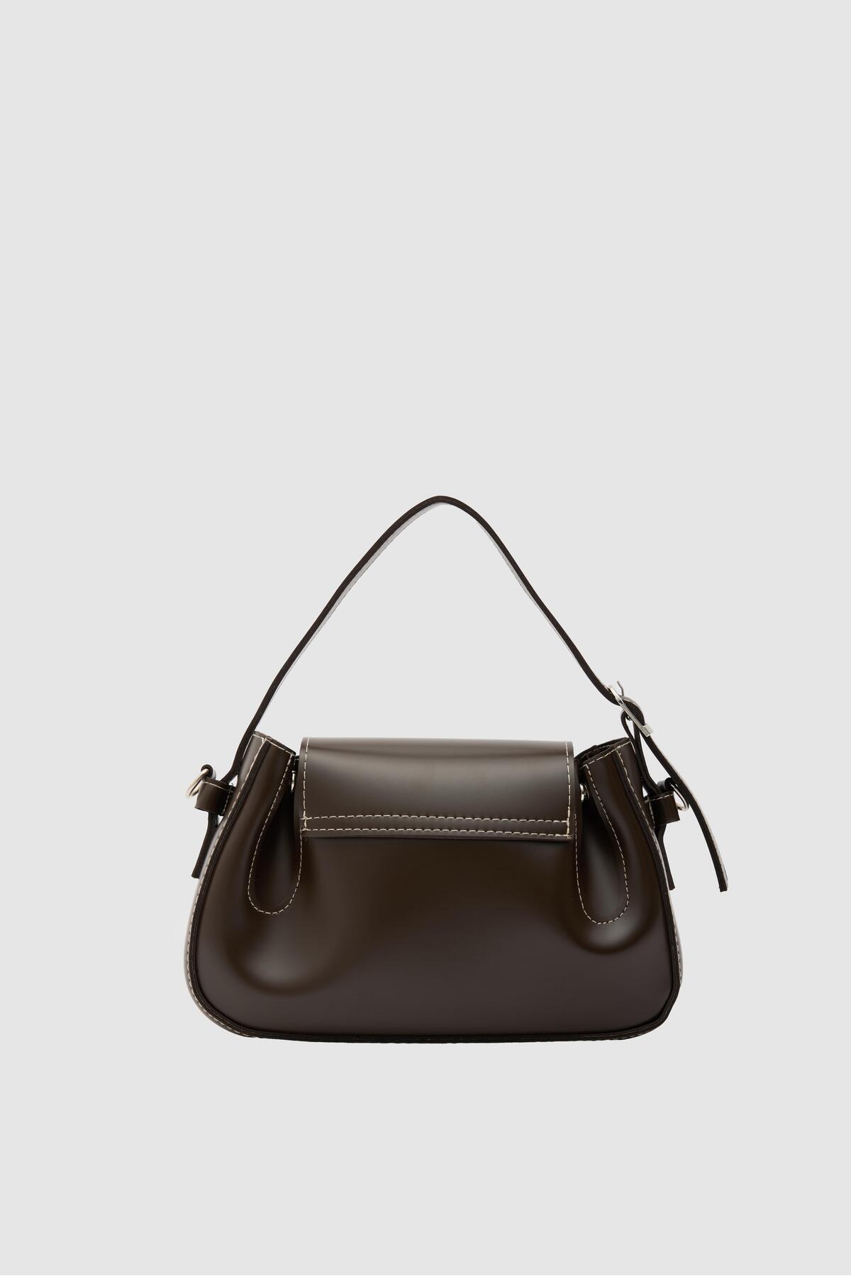 Shule Bags Lover Oval Çapraz Çanta Kahve görsel 3