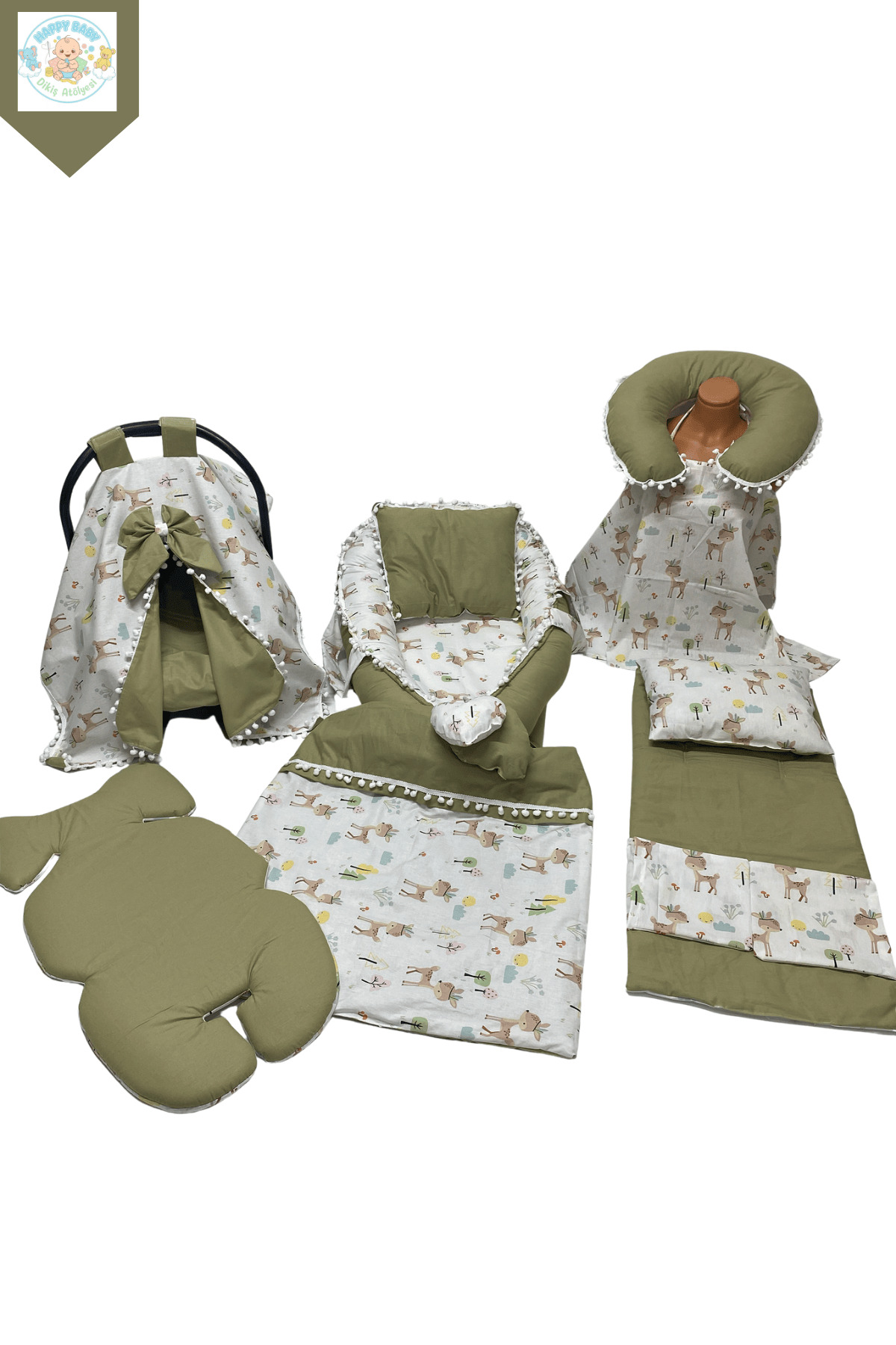 Happy Baby Dikiş Atölyesi 10’lu Babynest Puset Örtüsü Alt Açma Emzirme Yastığı Emzirme Önlüğü Ana Kucağı fotoğrafı 2 (önizleme)