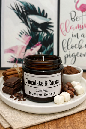 MUMORA CANDLE Mumora Çikolata Kokulu Kavanoz Mum – Cocoa (Kakao) Aromalı Ambe...