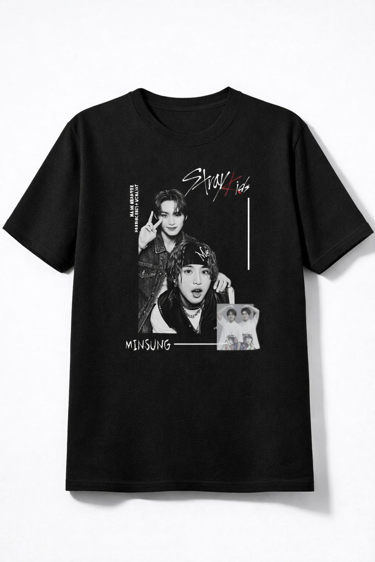 StrayKids ペンミ Tシャツ barsdepo STRAY KİDS MINSUNG Baskılı Tişört PREMIUM KALİTE Unisex