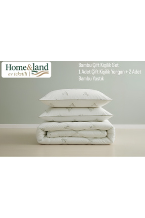home&lands Bambu Çift Kişilik Yorgan + 2 Adet Yastık Seti