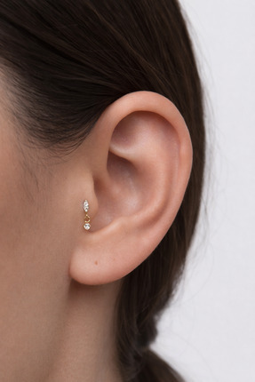 alysa jewelry Titanyum zirkon taşlı sallantılı şık Piercing