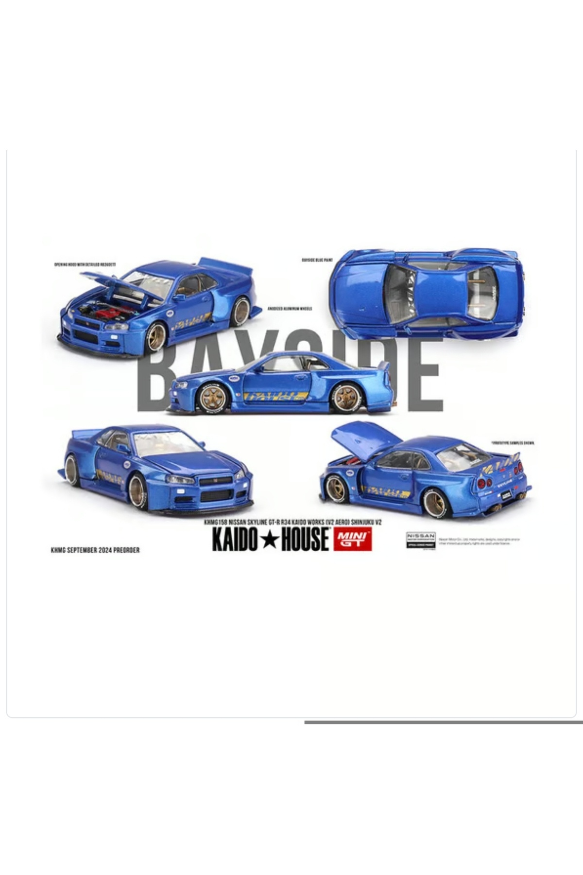 Mini GT Kaido House //158 Nissan Skyline GT-R (R34) Kaido Works