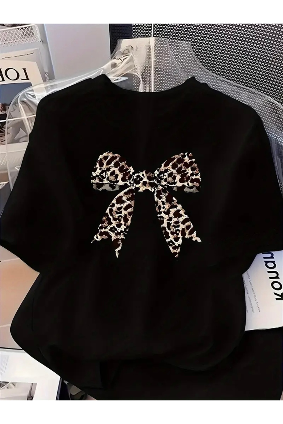 FUFLUNS ЛЕОПАРДОВА СТРІЧКА З ПРИНТОМ, ОВЕРСІЗ, УНІСЕКС, ЖІНОЧИЙ Т-ШІРТ З ВЕЛО...