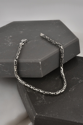 Mordays silver 925 Ayar Gümüş Kral Model Erkek Bileklik Şık Tasarım